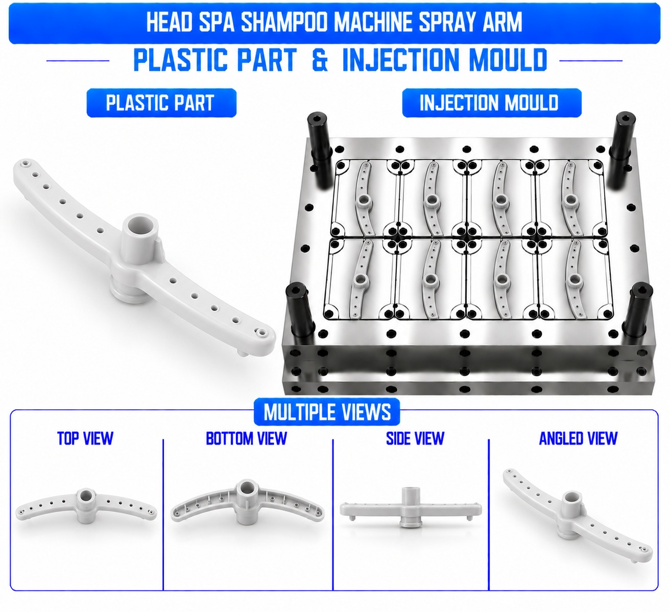 Head Spa Shampoo Machine Plastic Spray Arm Mould and Moulding Services